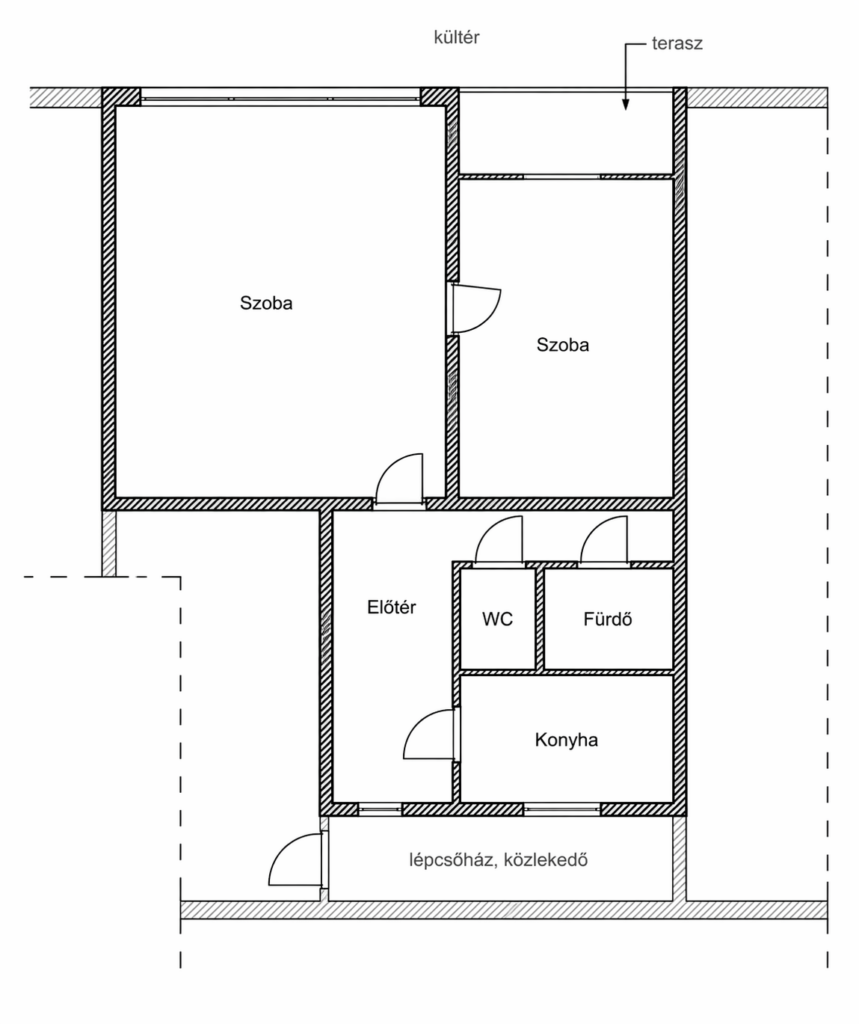 Eladó panellakás X. kerület, Kőbánya – 50 m² – alaprajz
